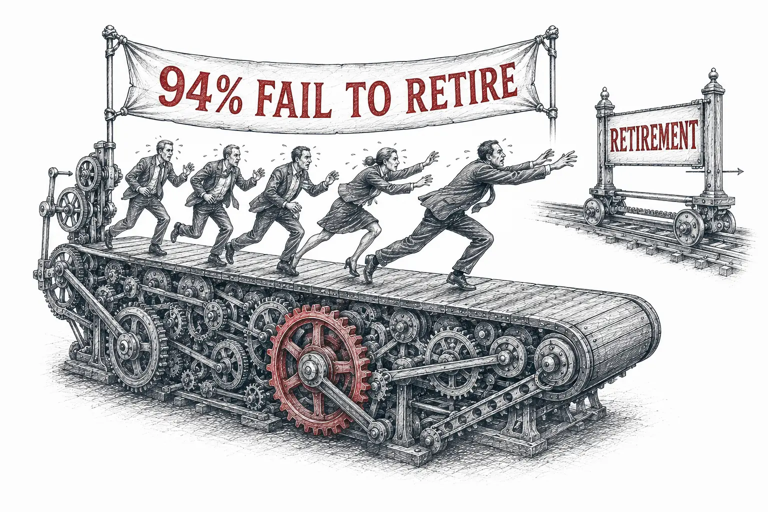 94 percent fail to retire