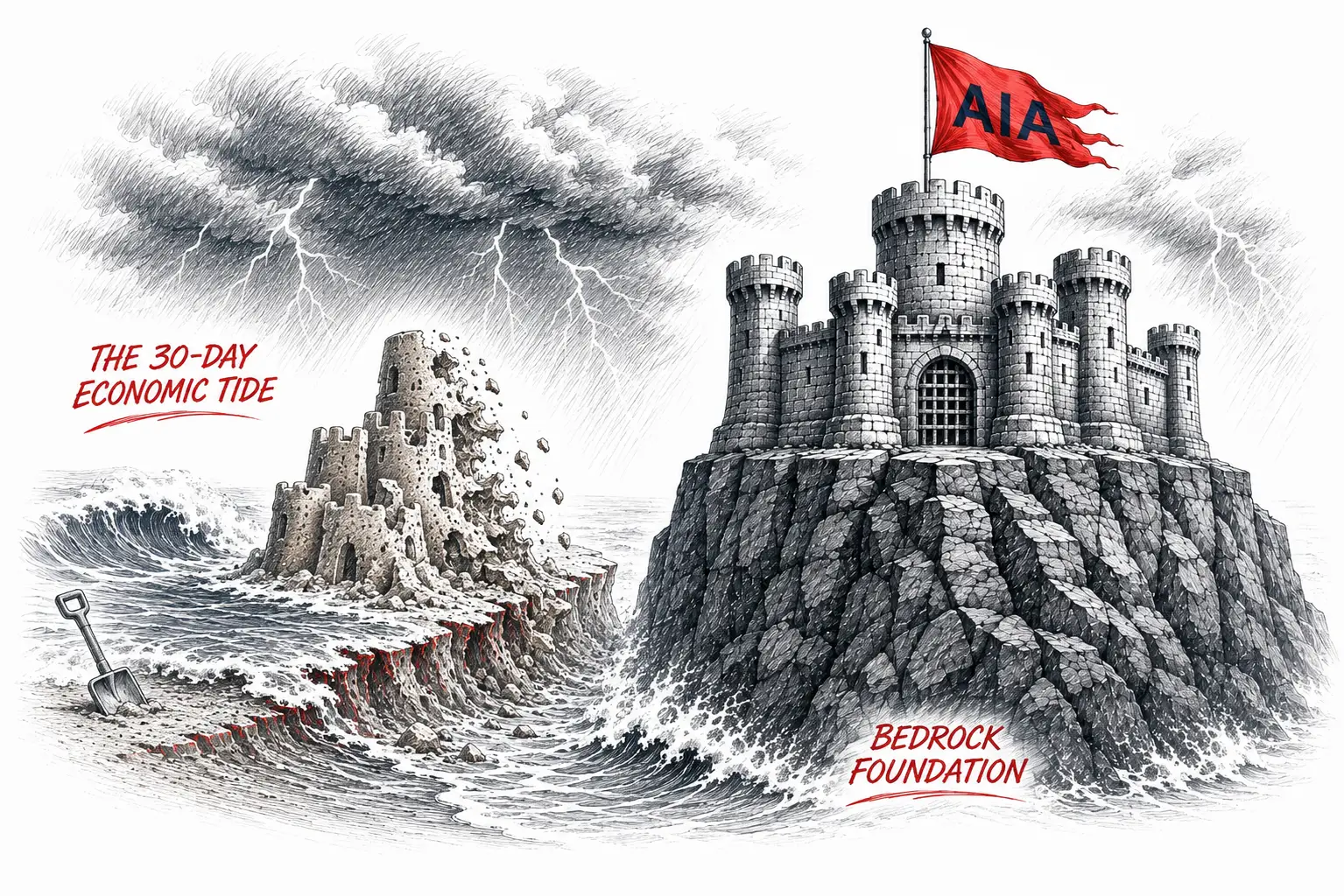 a sandcastle on the beach vs a fortress on rock